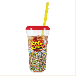 fair fun souvenir cup cs 32oz clear straws lid concessions