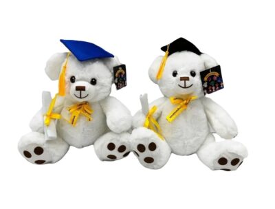 Graduation Bear 9" Plush White (each)