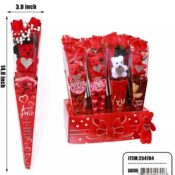 bear in 14" cone w/rose 254704