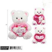 Plush Mother's Day Sound Bear White assorted 12" (each)