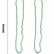 Beads 33" Green with Silver/Green Shamrock (dozen)