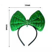 Green Sparkle Bow Headband (dozen)