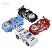Police Car 3" pullback mini asst colors per dozen (dz)