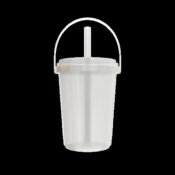 Deli Style Drink Container 32oz w/handle, lid, and boba straw BC-8022251 (200pc/cs)